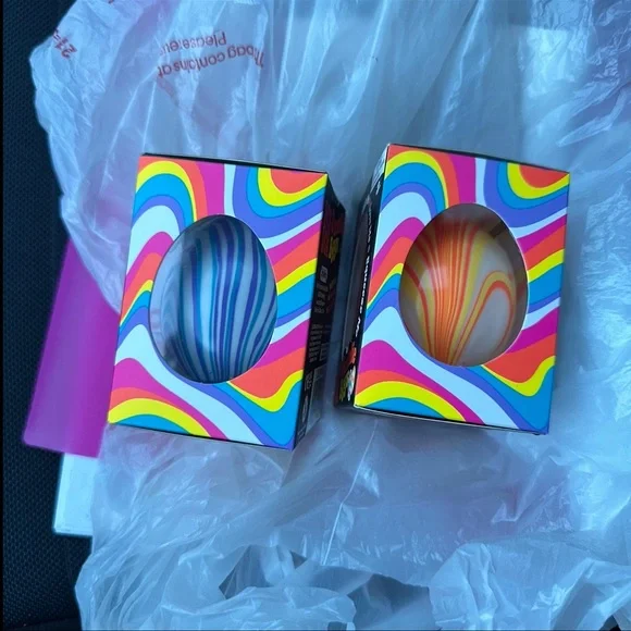 NEW 2026 viral NeeDoh swirlie marbled egg color fidget squishy Set of 2) Easter - Picture 2 of 5